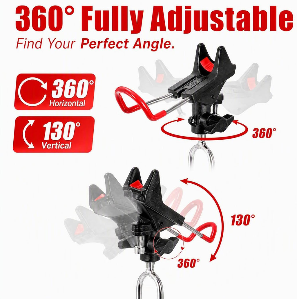 Nicunom 2 Pack Fishing Rod Holders - 360 Degree Adjustable Fishing Pole Rack Stand for Bank, Beach, Ground, Gifts for Men