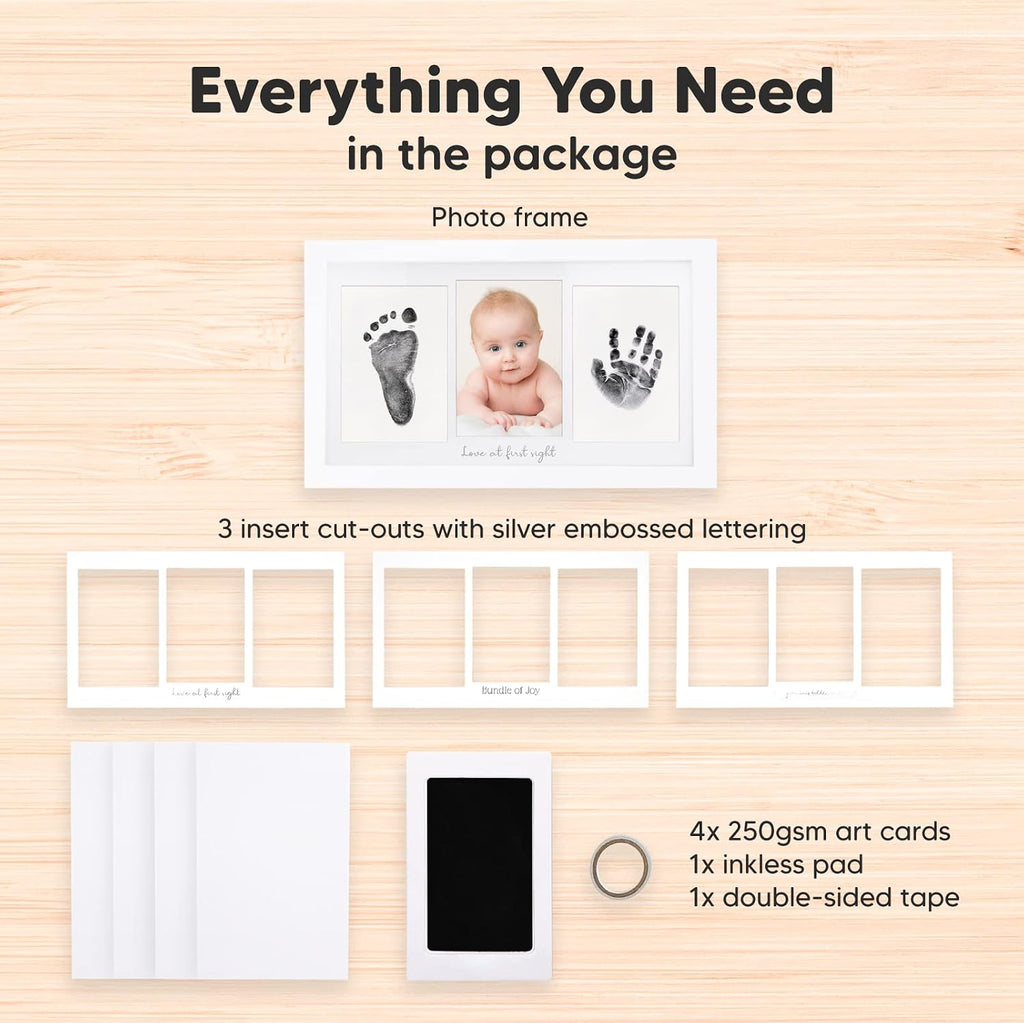 Inkless Hand and Footprint Kit, Boy Girl Newborn Keepsake (Alpine White)