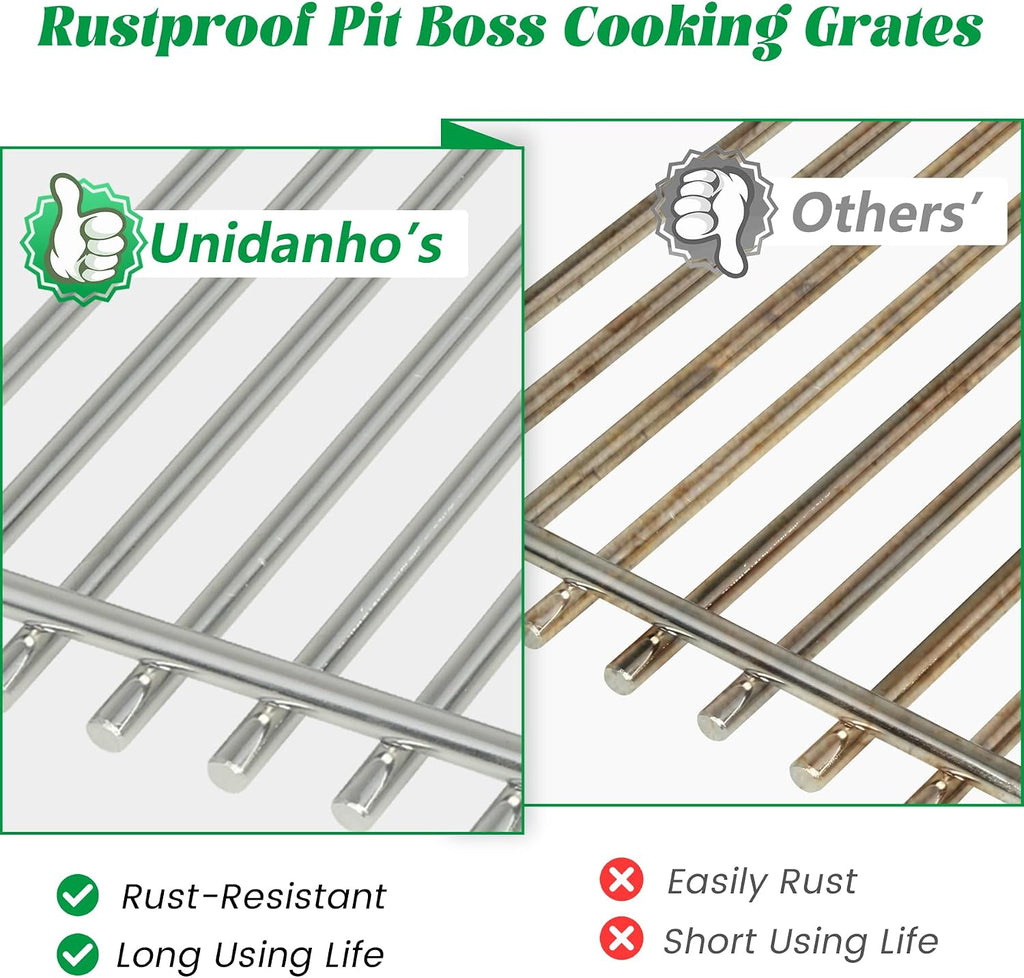 Grill Grates for Pit Boss Lexington 500 540 Series Stainless Steel Cooking Grid Grate Grilling Rack Wood Pellet Smoker Pitboss PB540 PB500LX-005 Replacement Parts 31172 BBQ Accessory
