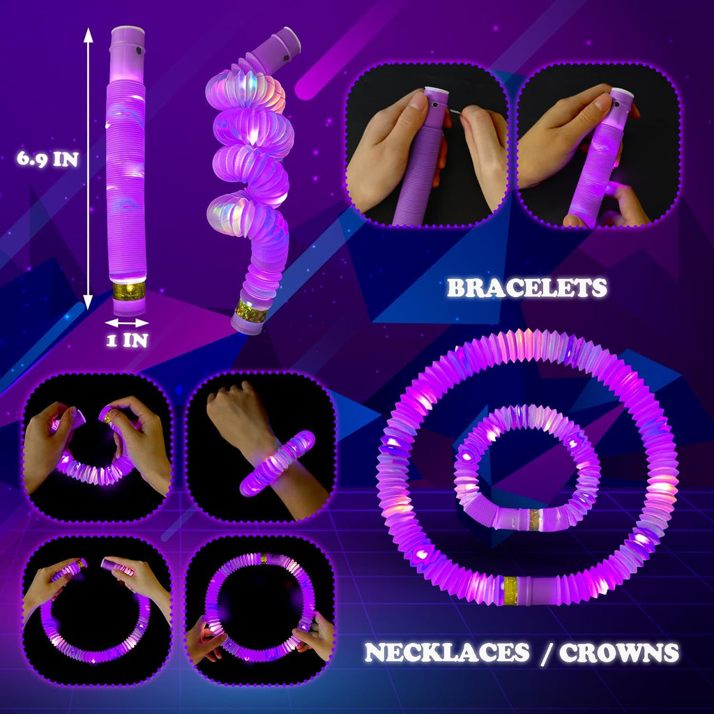 24 PCS Purple Glow Sticks Party Favors Supplies Toys for Kids Adults