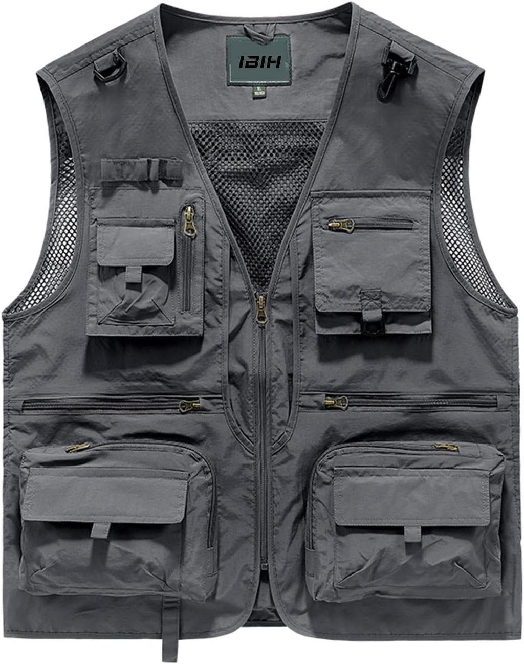 Mens Outdoor Vest Breathable Quick-Dry Fishing Vest Camping Hiking Lightweight Vest with Multi-Pocket