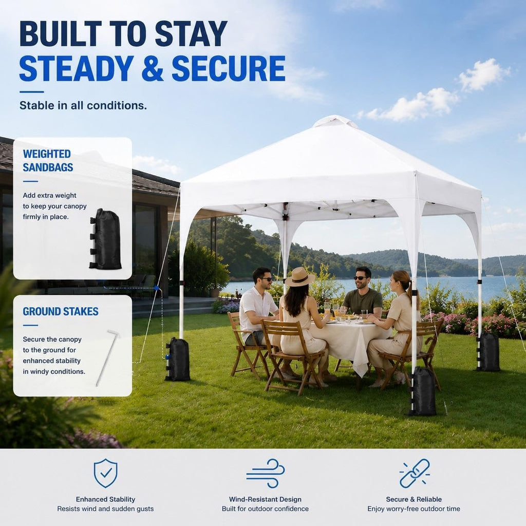 Yaheetech 10x10 Pop Up Canopy Tent for Outdoor Events, White