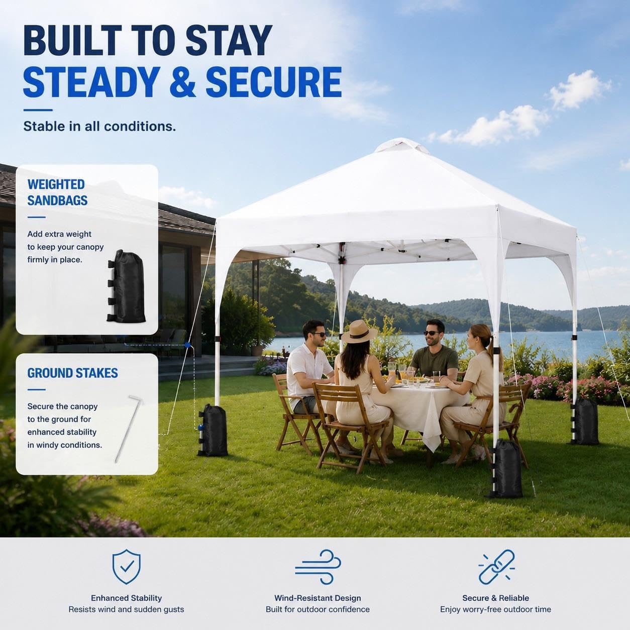 Yaheetech 10x10 Pop Up Canopy Tent for Outdoor Events, White