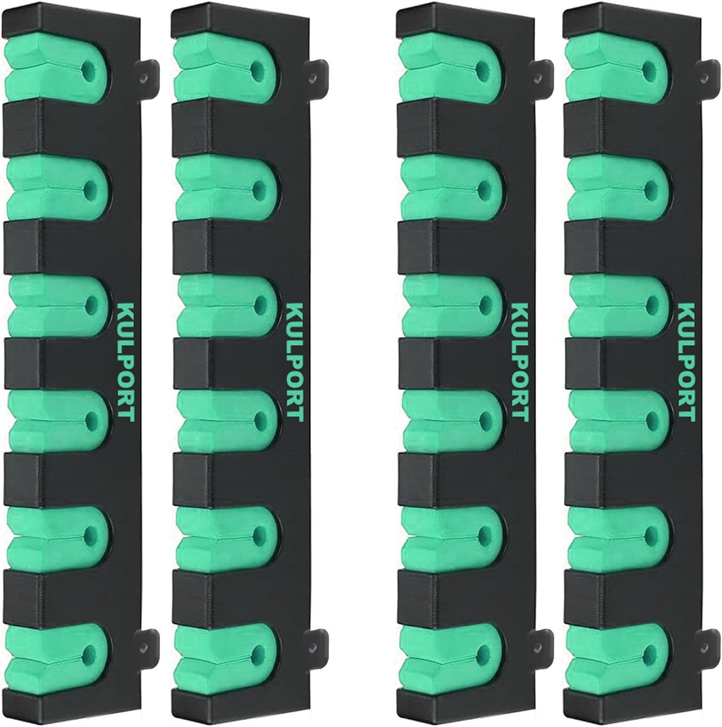 Fishing Rod Rack Holders Wall-Mounted Fishing Pole Holder & Rack, Fishing Pole Holders for Garage & Boat 6-Rod Storage Racks(Horizontal Green, 2 Pair)