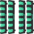 Fishing Rod Rack Holders Wall-Mounted Fishing Pole Holder & Rack, Fishing Pole Holders for Garage & Boat 6-Rod Storage Racks(Horizontal Green, 2 Pair)