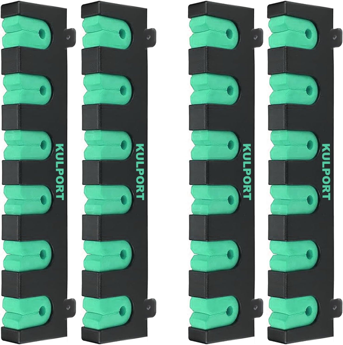 Fishing Rod Rack Holders Wall-Mounted Fishing Pole Holder & Rack, Fishing Pole Holders for Garage & Boat 6-Rod Storage Racks(Horizontal Green, 2 Pair)