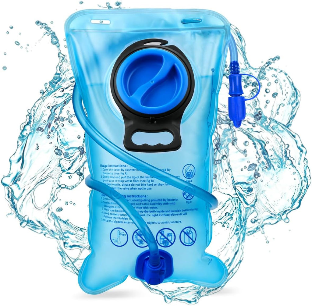 Mothybot 3L 2L 1.5L Hydration Bladder, Upgraded Leak Proof 50OZ/ 70OZ/ 100OZ 3 Liter Water Reservoir for Most Hydration Pack Replacement with Quick Release Insulated Tube & Auto Shut-Off Valve Outdoor