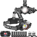 ATDOALL Headlamp Rechargeable, Super Bright LED Head Lamps 2-Pack Headlight