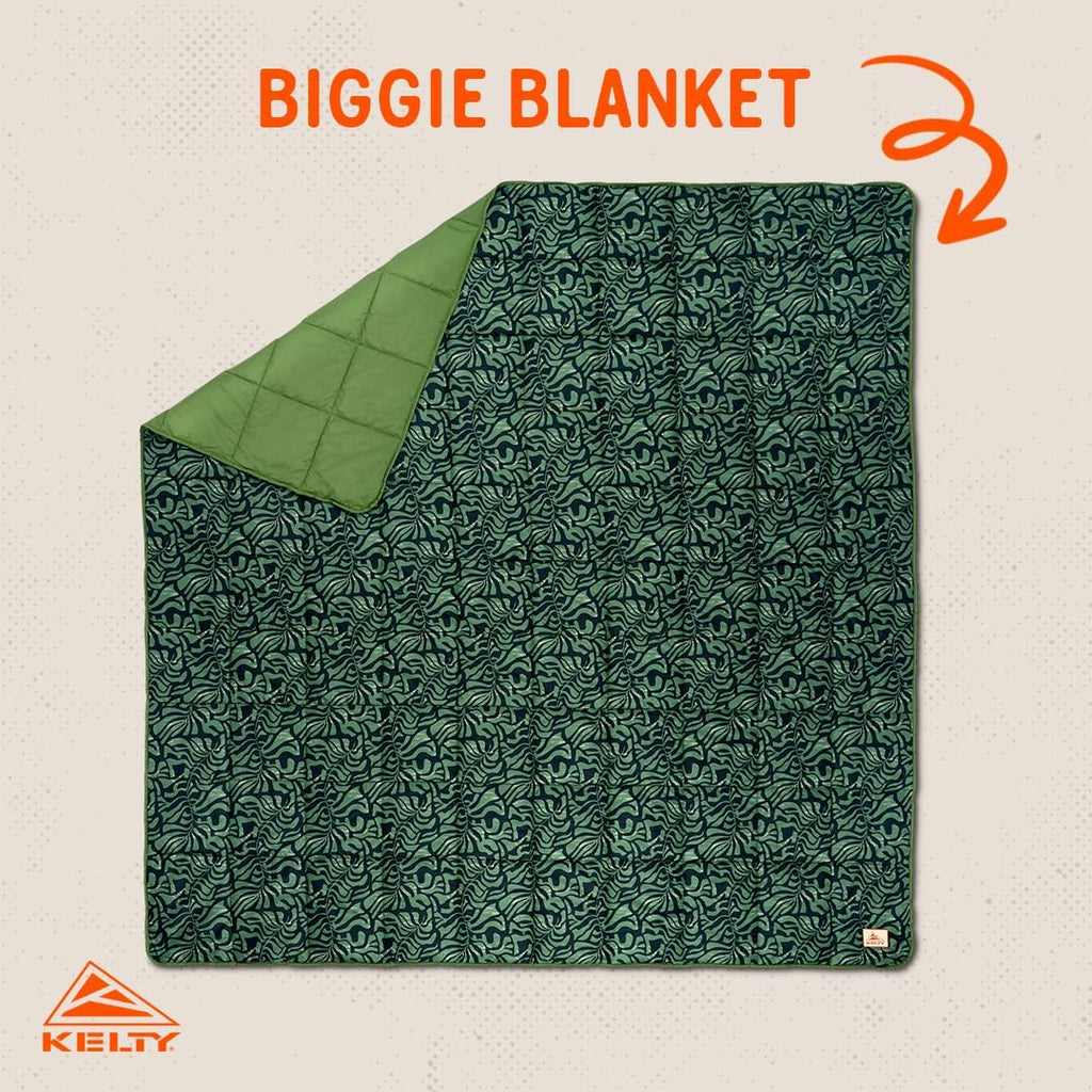 Kelty Biggie Blanket, 2 Person Insulated Camping Indoor Outdoor Travel Blanket and Ground Picnic Covering, Updated for 2022