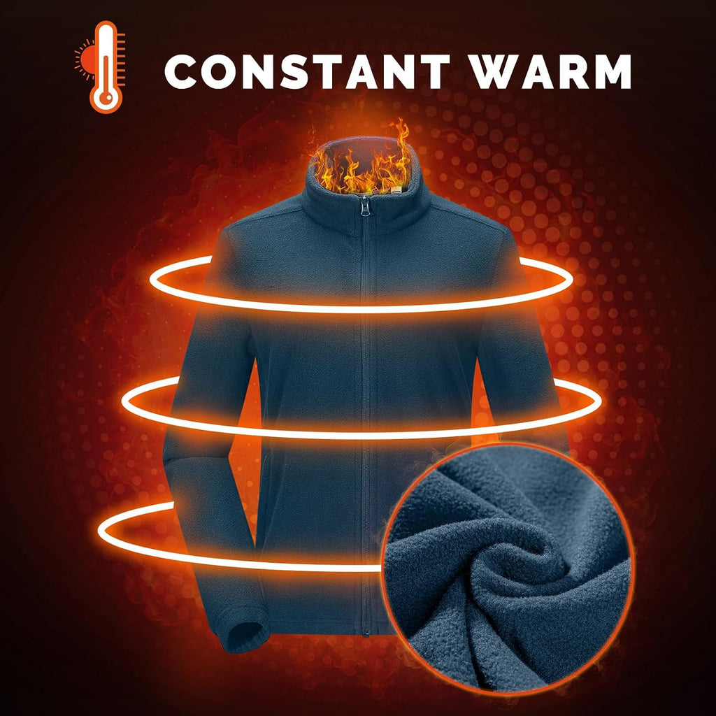 33,000ft Women's Polar Fleece Jacket Zip Up Lightweight Hiking Sweatshirt