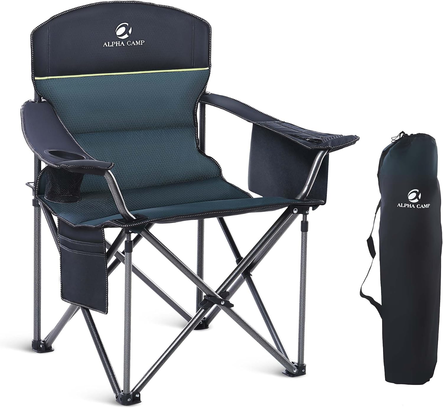 LET'S CAMP Oversized Folding Camping Chair Portable Outdoor Heavy Duty