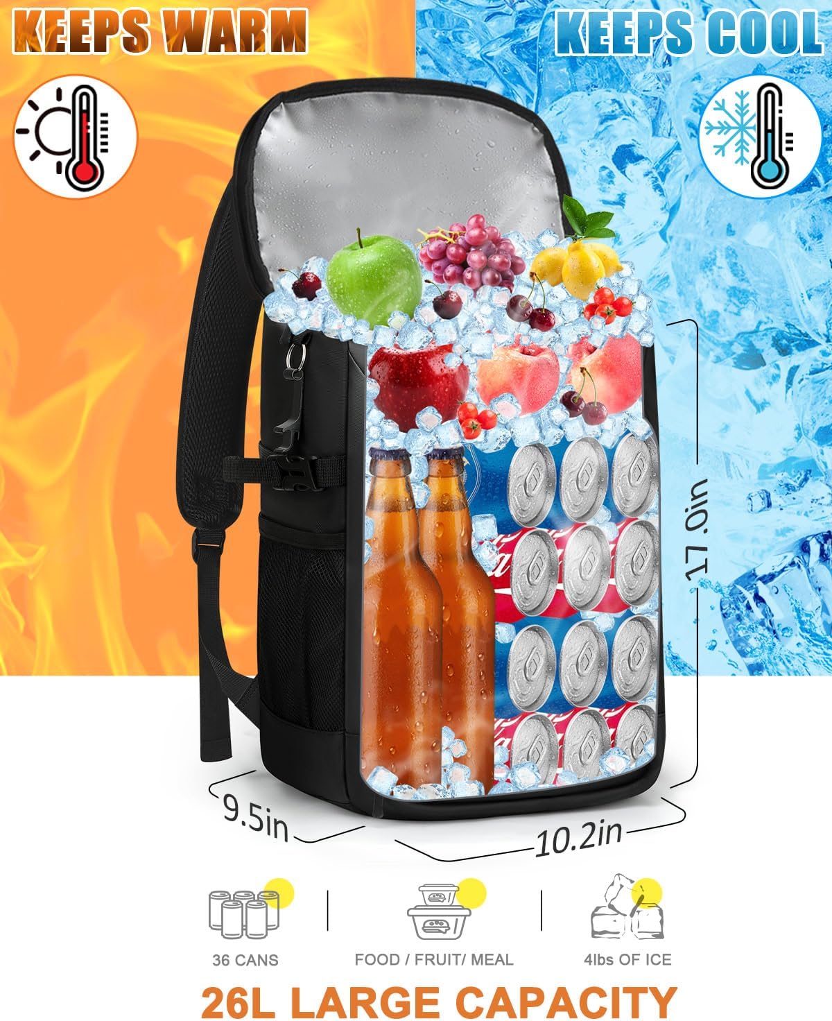 Capolo Cooler Backpack Insulated Leak Proof for Women Men Soft Cooler Bag