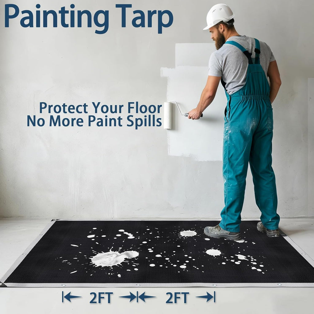 Artpuch Tarp 16x20FT, 12 Mil Heavy Duty Waterproof Poly Tarps with Grommets & Reinforced Edges, Multipurpose Protective Tarp Cover for Outdoor Camping, Tent, Car, Silver/Black