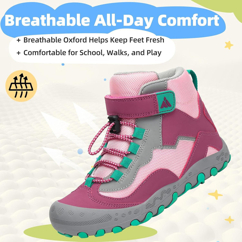 Mishansha Kids Hiking Boots for Boys Girls Water-Resistant Non-Slip