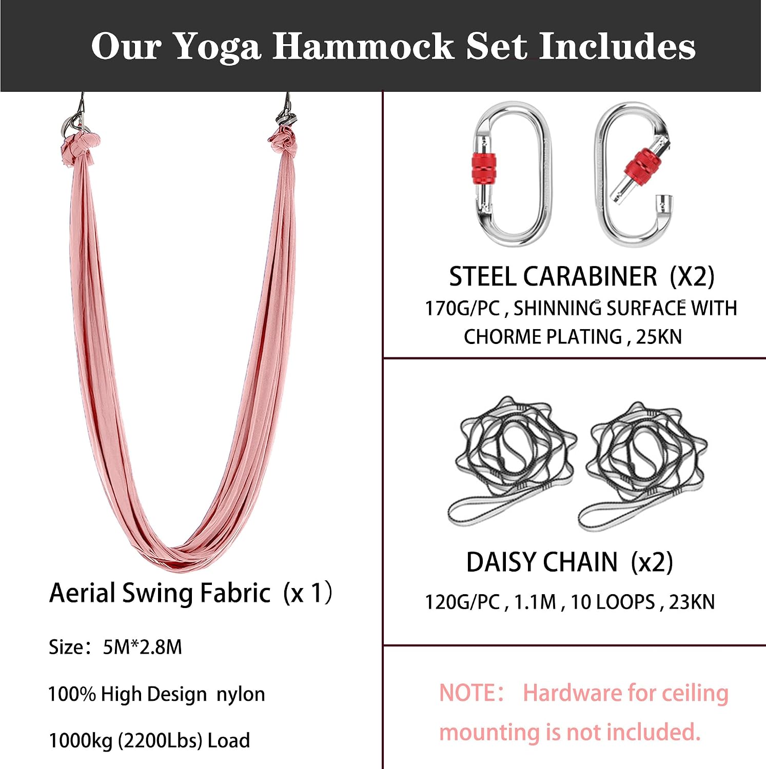 5.5 Yards Aerial silks swing outside yoga hammock,Aerial silk start set