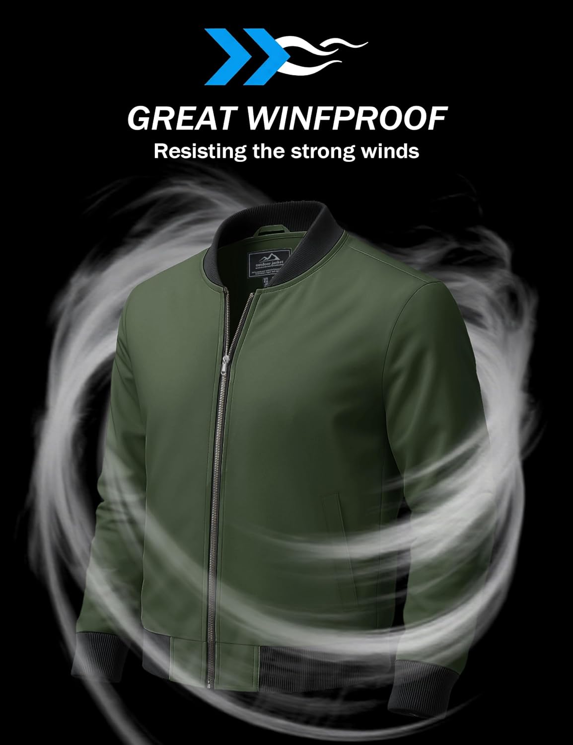 MAGCOMSEN Men's Bomber Jacket Lightweight Full Zip Windbreaker Jackets