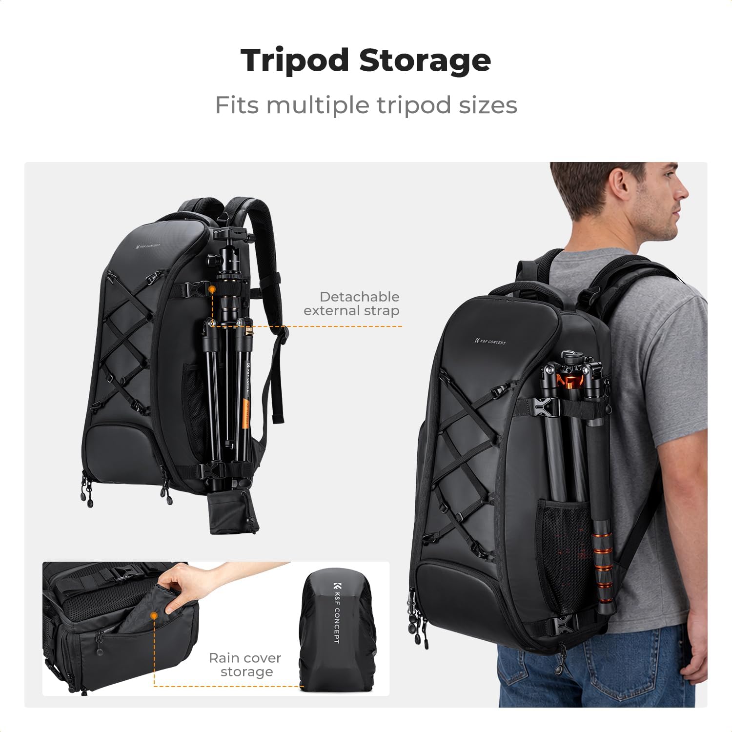 K&F CONCEPT Camera Backpack,30L Large Capacity Camera Bag for Photographers