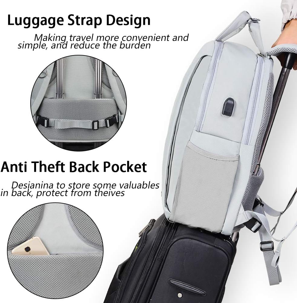 CADeN Camera Backpack w/ 15.6" Laptop Compartment, USB Charge Port, Tripod Holder, Rain Cover Compatible for Sony Canon Nikon