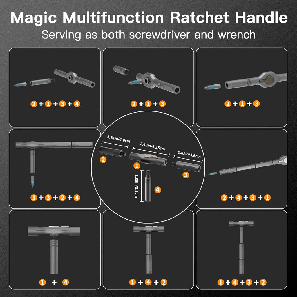 42 in 1 Multitool Set, Repair Tool Kit, Detachable Allen Wrench Ratchet Set