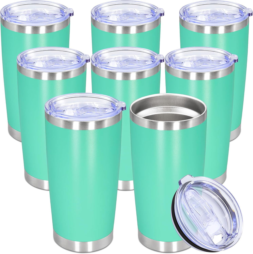 20oz Tumbler Stainless Steel Tumbler Coffee Tumbler with Lid Light Blue, 8P