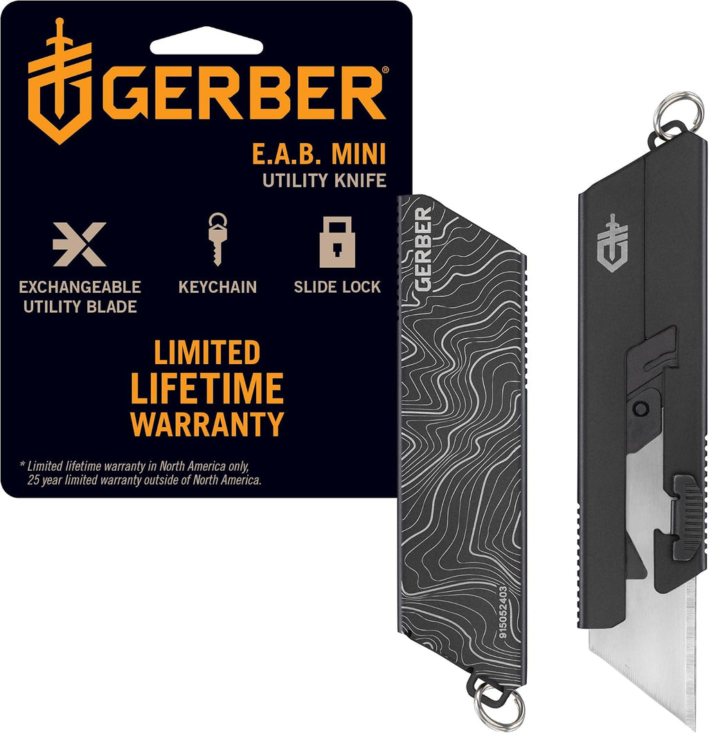 Gerber Gear EAB Lite Pocket Razor Knife with Money Clip - EDC Gear Folding Stainless Steel Utility Knife with Box Cutter Blade for Everyday Carry