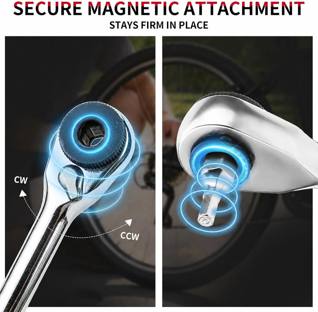 14-in-1 Bike Repair Kit, Foldable Multitool with Ratchet Wrench & Bag