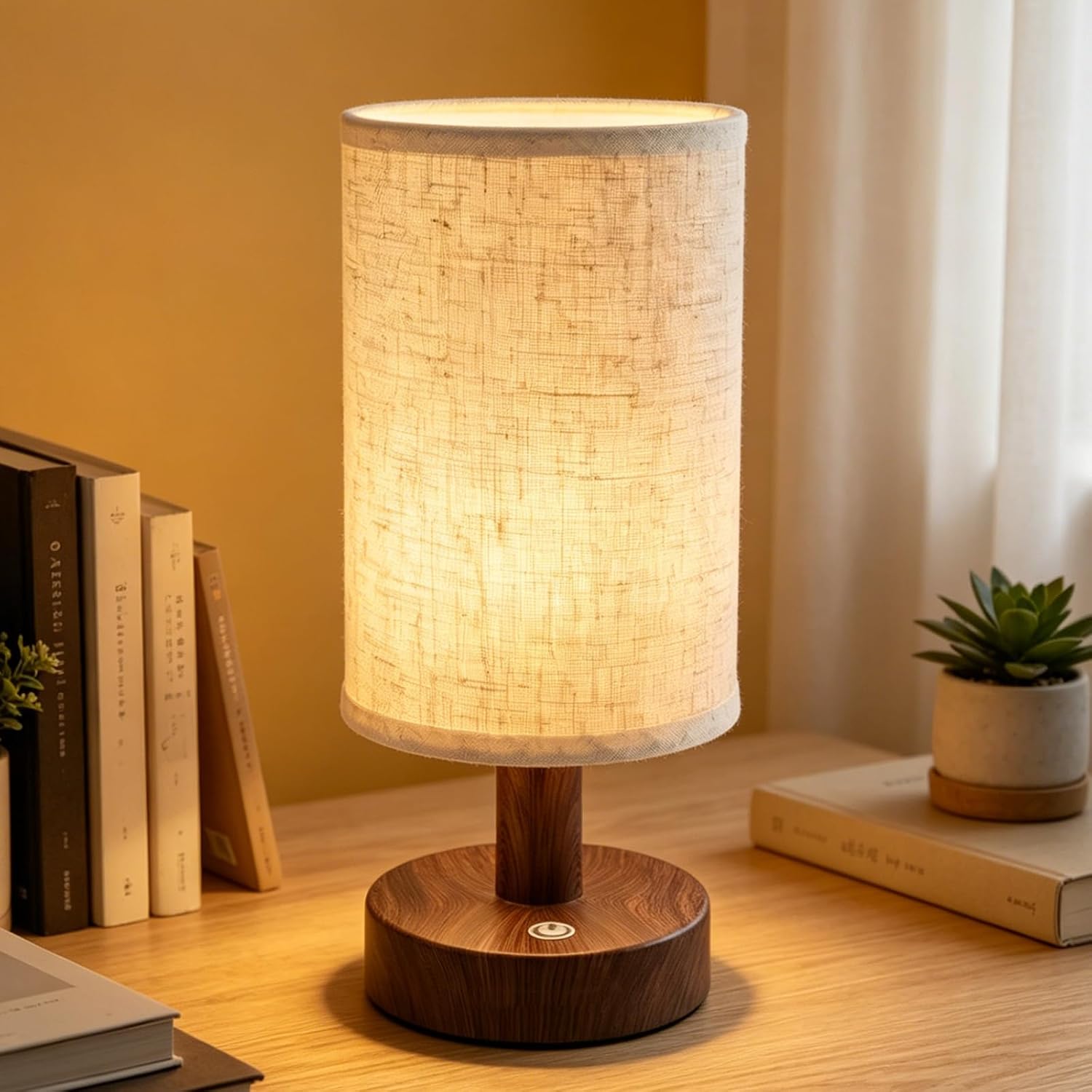 Rechargeable Cordless Table Lamp – 4000mAh Battery Bedside Lamp, Mini Touch Control Dimmable LED Light with 3 Color Modes, Portable Night Light for Bedroom, Dorm, Living Room, Desk, Sofa Side