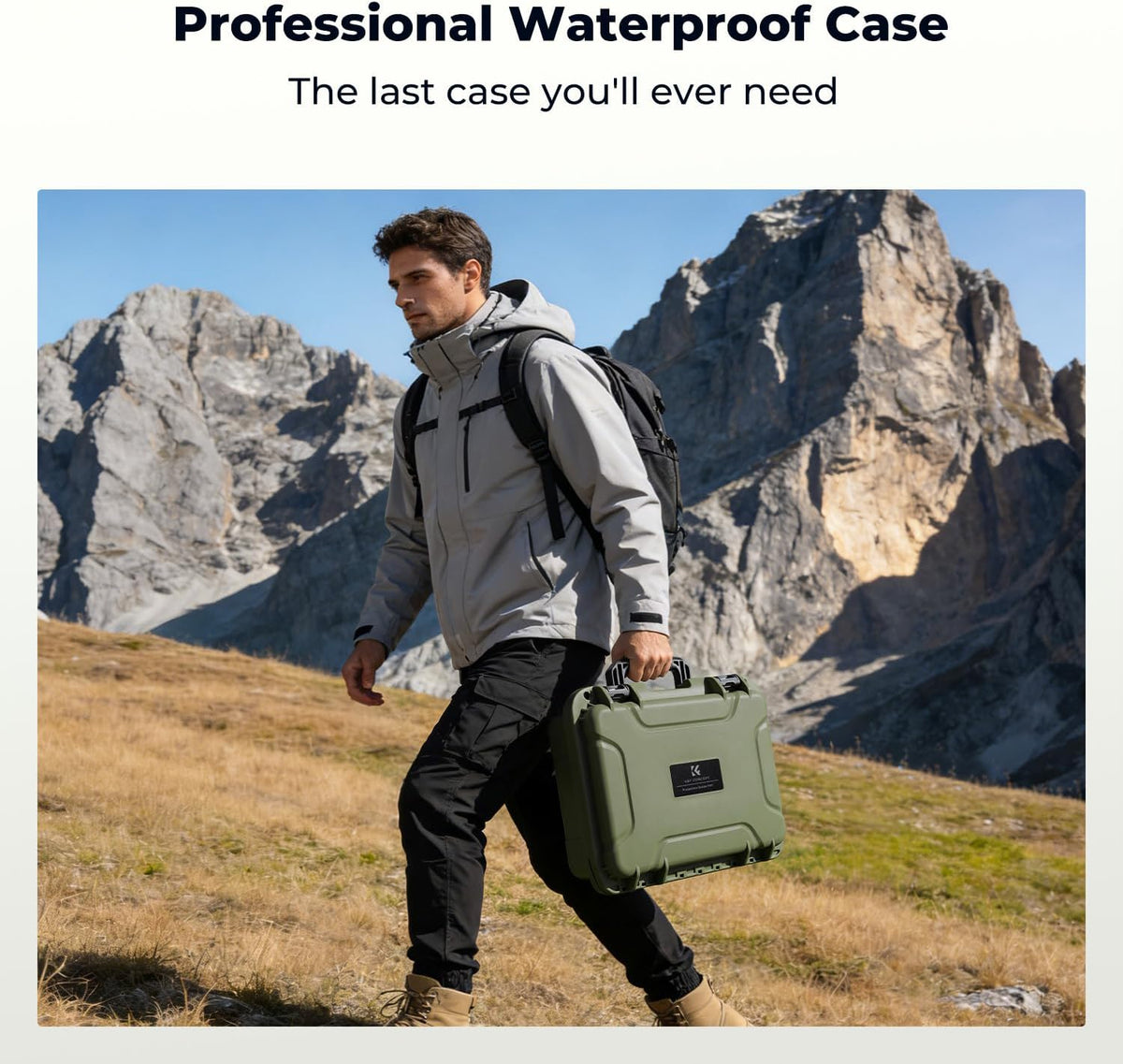 K&F CONCEPT Waterproof Hard Case, IP67 Protective Case with Pre-Scored Foam
