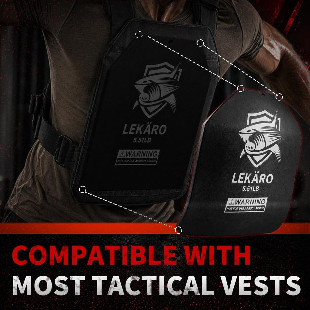 Weighted Vest Plates Set, Curved Front and Flat Back Weight Plates, 9.8 x 11 Inch, Ergonomic for Men and Women, Rust Resistant, CrossFit, Murph, Rucking, Strength Training