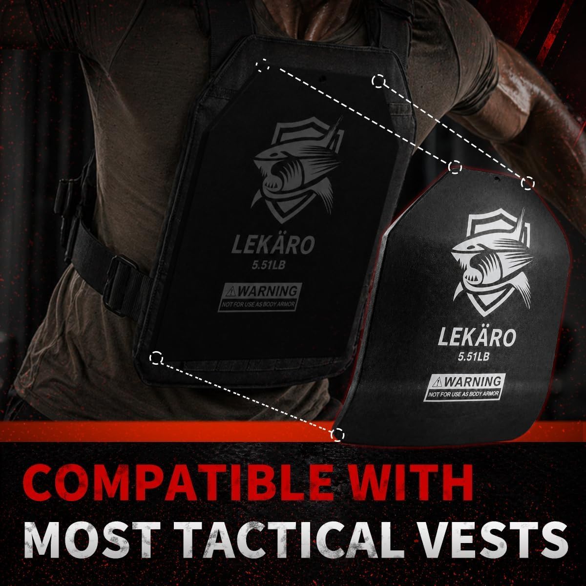 Weighted Vest Plates Set, Curved Front and Flat Back Weight Plates, 9.8 x 11 Inch, Ergonomic for Men and Women, Rust Resistant, CrossFit, Murph, Rucking, Strength Training