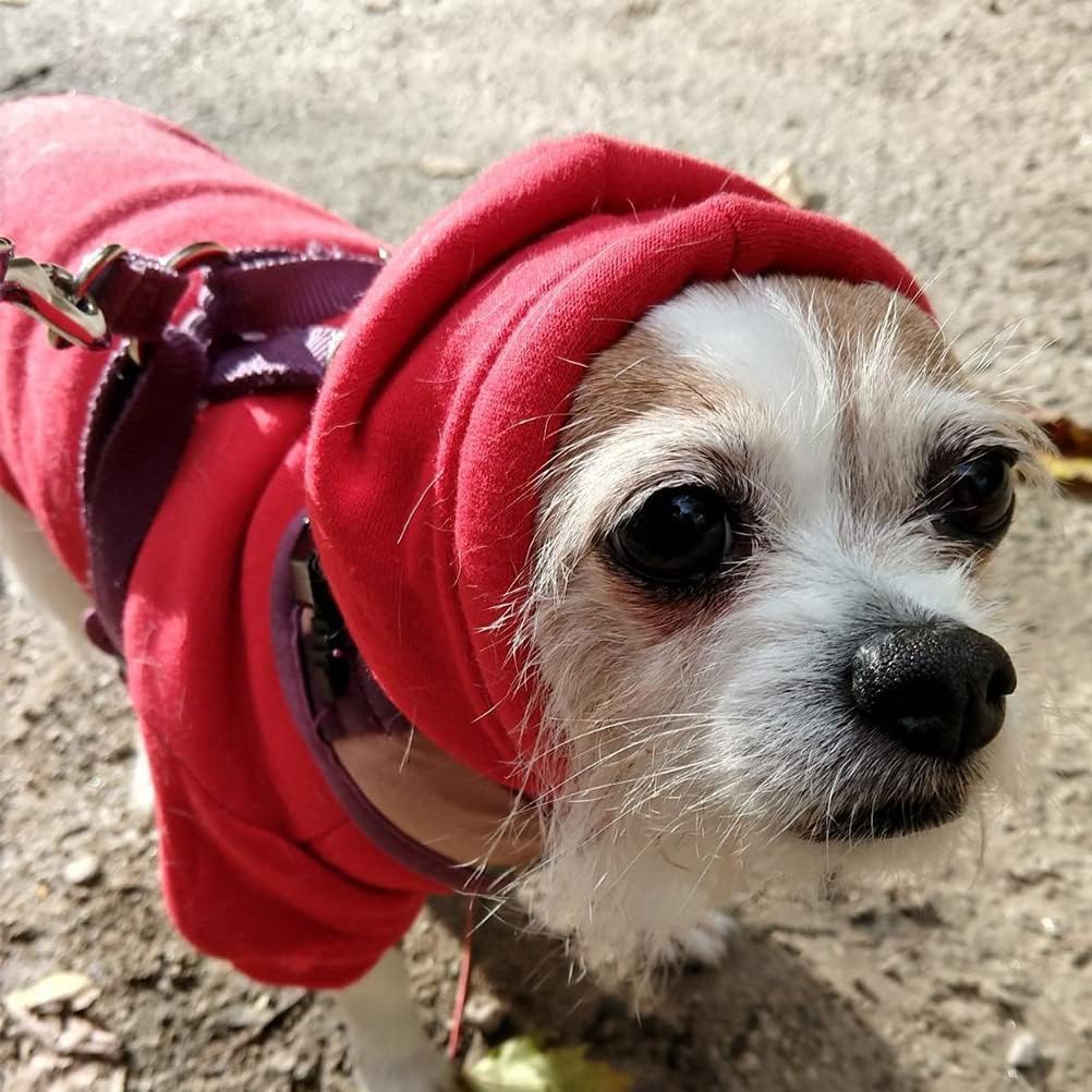 BINGPET Security Dog Hoodie, Pet Sweater Clothes with Leash Hole, Red