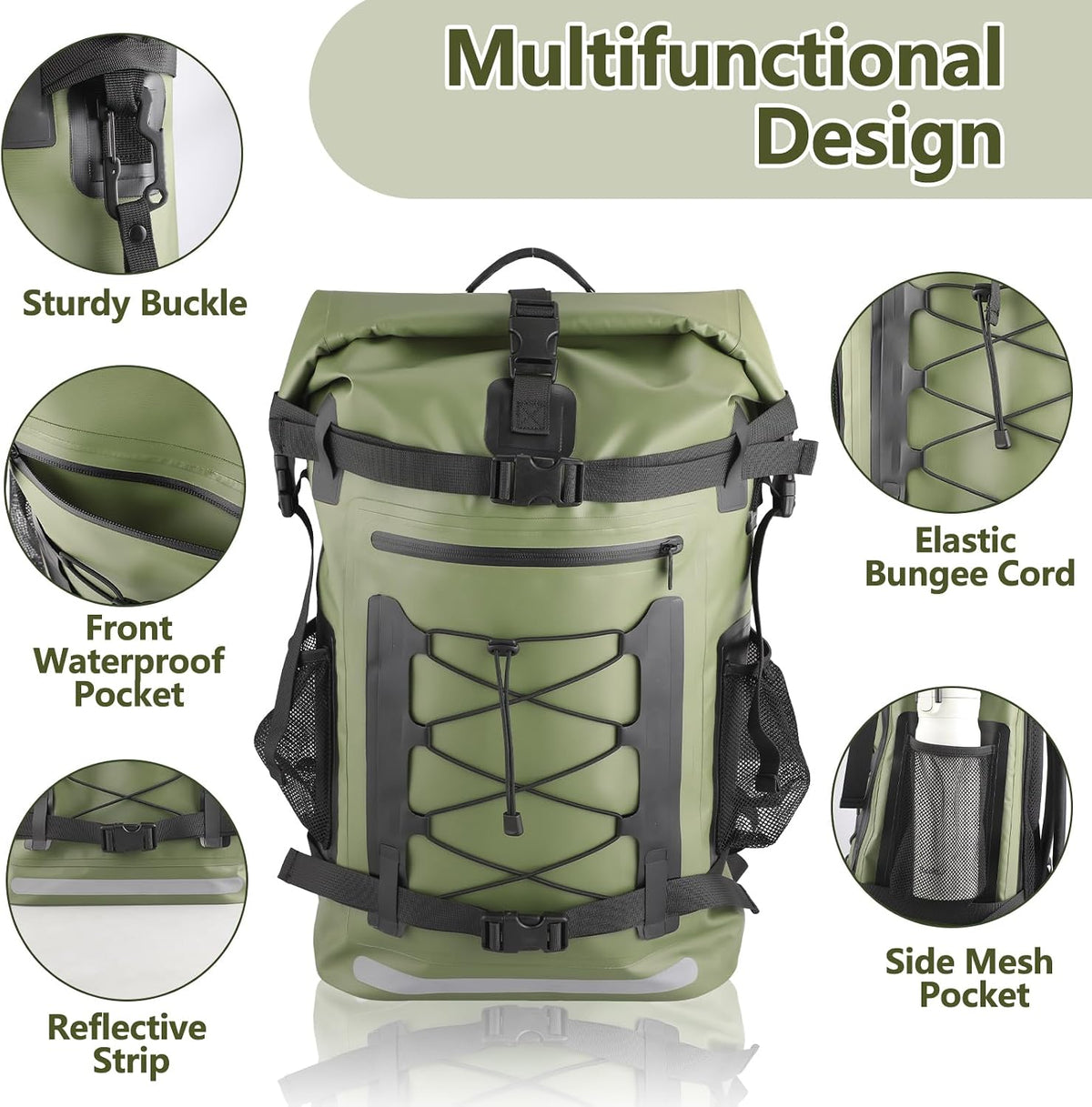 Waterproof Backpack, 40L Large Capacity Dry Bag, Hiking Travel Backpack