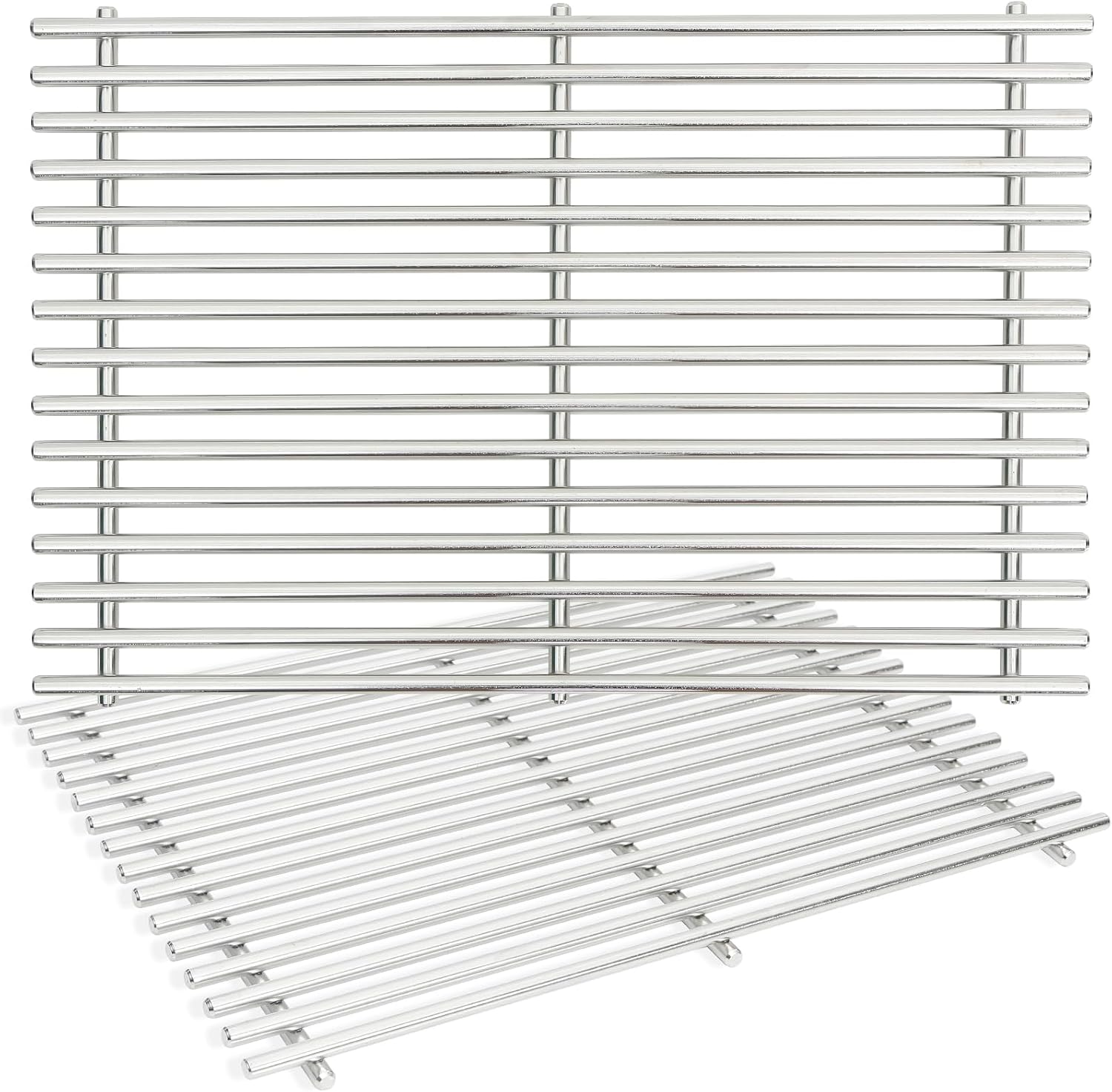 J&HYBBQ 17.4" Grill Grates for Weber Spirit 300 Series E310 E315 E320 E330 S310 S315 S320 S330, 9mm 304 Stainless Steel Parts Fit Genesis Silver Gold Spirit 700 900, 2 Pack