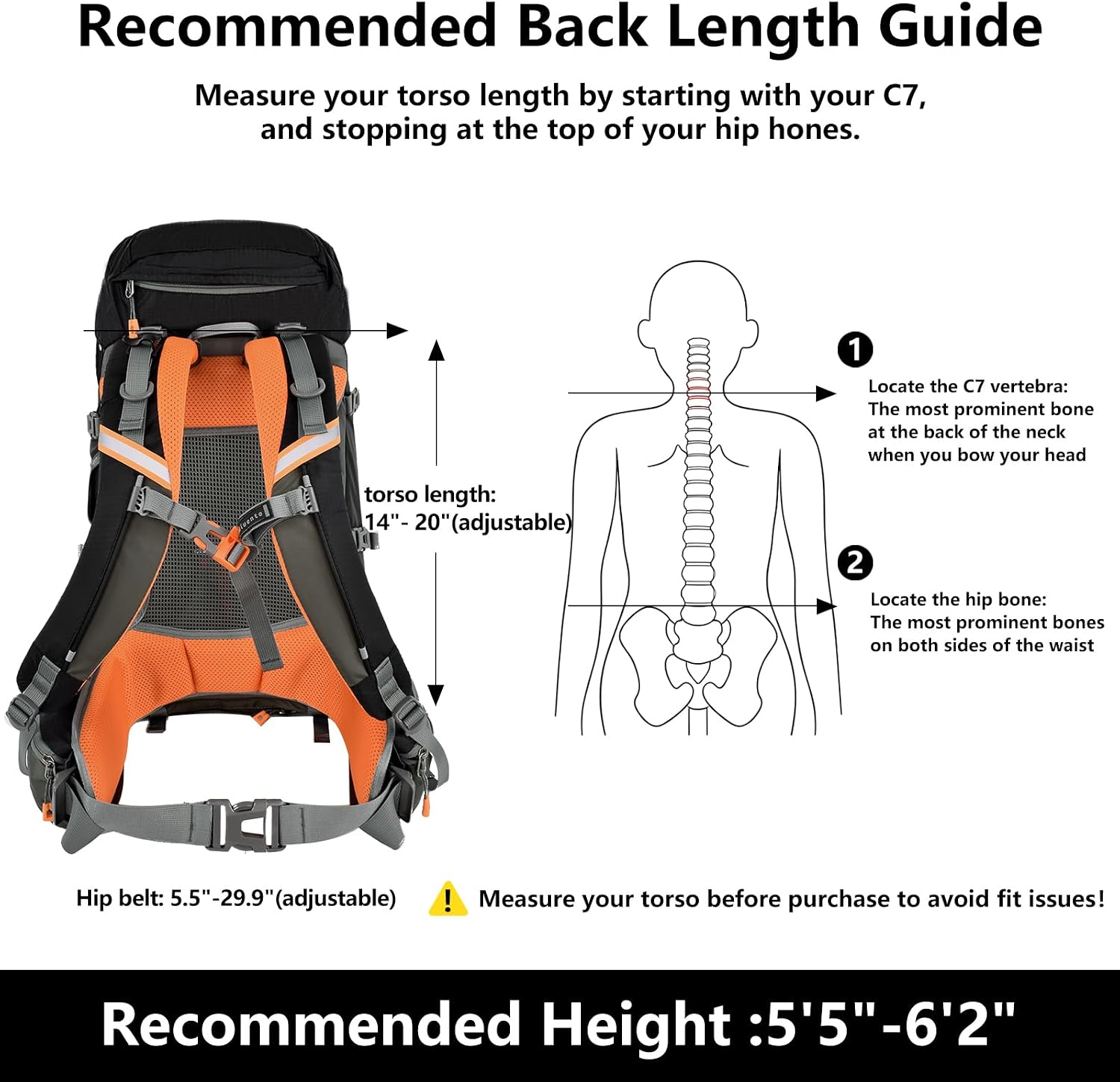 Hiking Backpack for Women Men,30+5L Waterproof Camping Backpacking Backpack | Lightweight Hiking Backpacking Packs for Outdoor Traveling Trekking,35L Internal Frame Backpack with Rain Cover