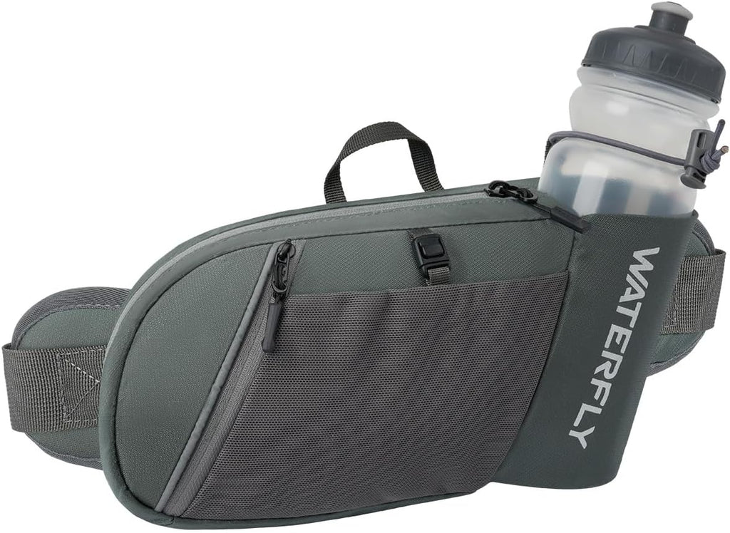 WATERFLY Water Bottle Fanny Pack, Hiking Hydration Belt for Women Men