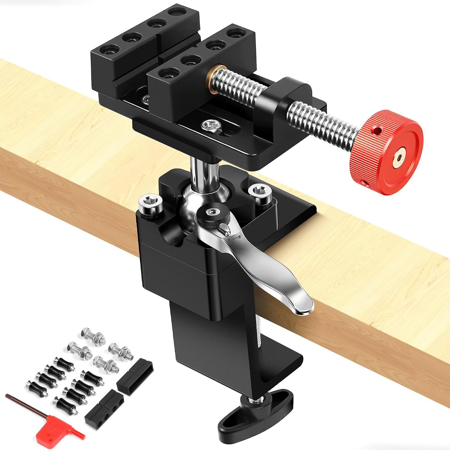 ArtyMaster Mini Drill Press Vise with Rubber Soft Jaws, 0-2.48" Clamping Range Mini Vice Clamp for Crafts, Jewelry Making, Modeling and Repairs, Precision Aluminum Small Vise for Small Projects