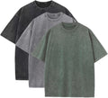 3 Pcs Men's Oversized Heavy Cotton Summer T-Shirts Vintage Tee Loose Fit Short Sleeve Casual Tshirts for Men Women