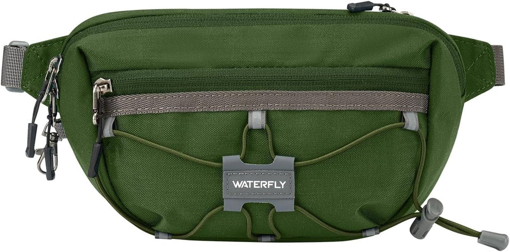 WATERFLY Small Fanny Pack RFID Blocking Travel Hiking Crossbody Waist Bag