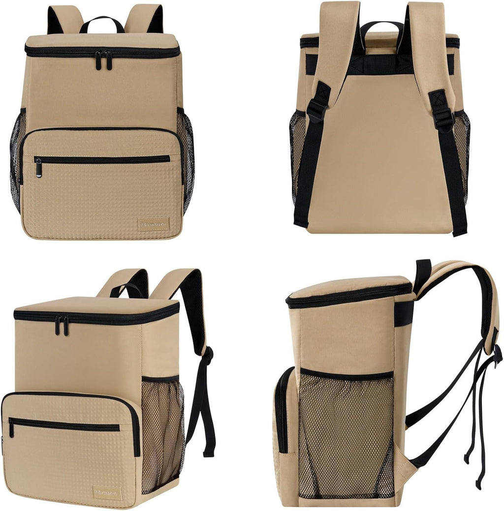 MIRASON Cooler Backpack Insulated Leak Proof Beach Backpack Cooler Bag, Cooling Beer Lunch Backpack Cooler for Men Women Picnic Hiking Camping Travel with 4 Pockets