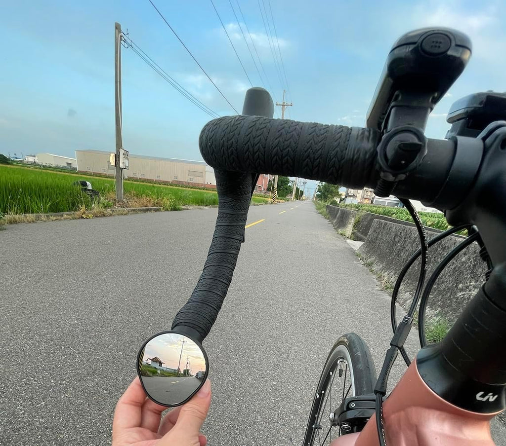 Hafny Drop Bar Bike Mirror, HD Automotive Grade Glass, Shatter-Proof, Super Convex Lens, Bar End Mirror, Cycling Mirror, HF-M956-FR06 (Silver Glass)