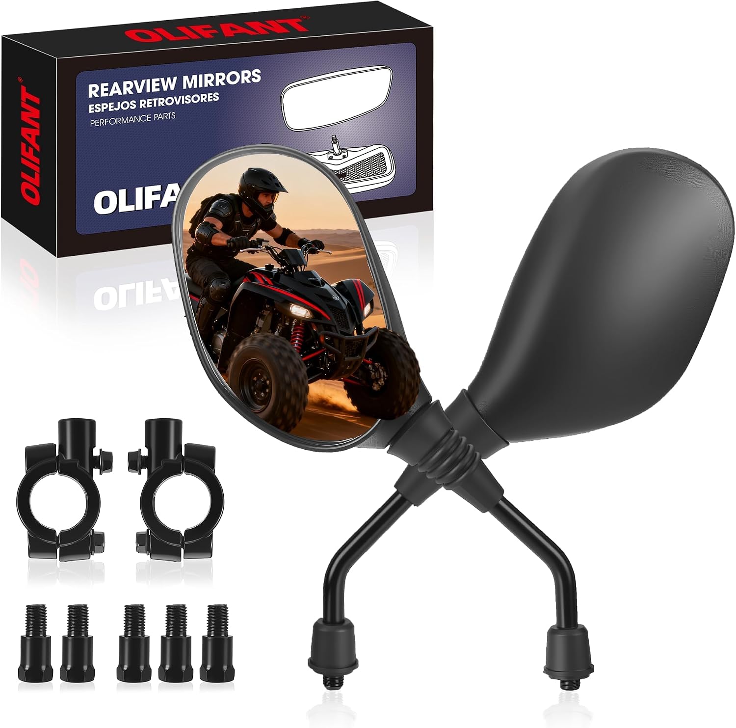 Motorcycle Mirrors Side Rearview Mirror for ATV Scooter Moped Quads GY6
