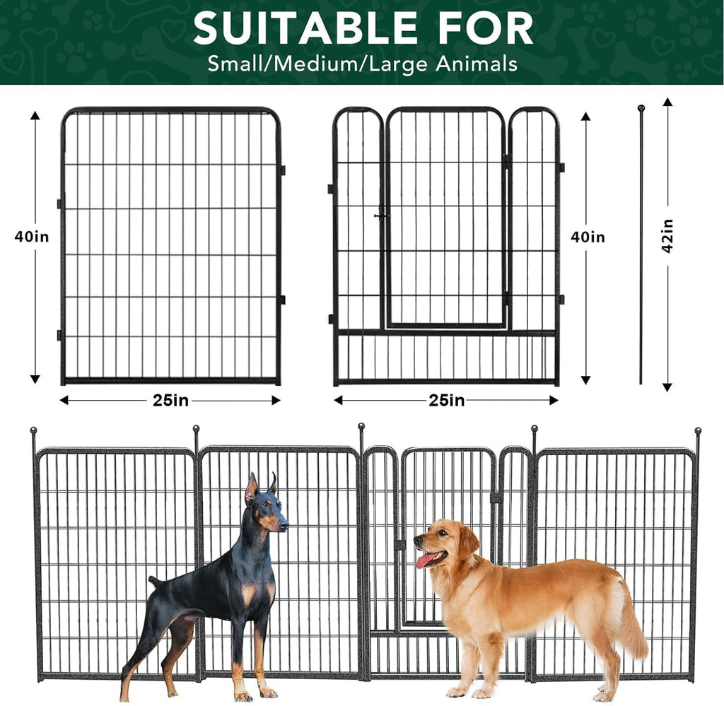 VISCOO Dog Playpen Outdoor, 16 Panels 40" High Metal Dog Fence with Gate