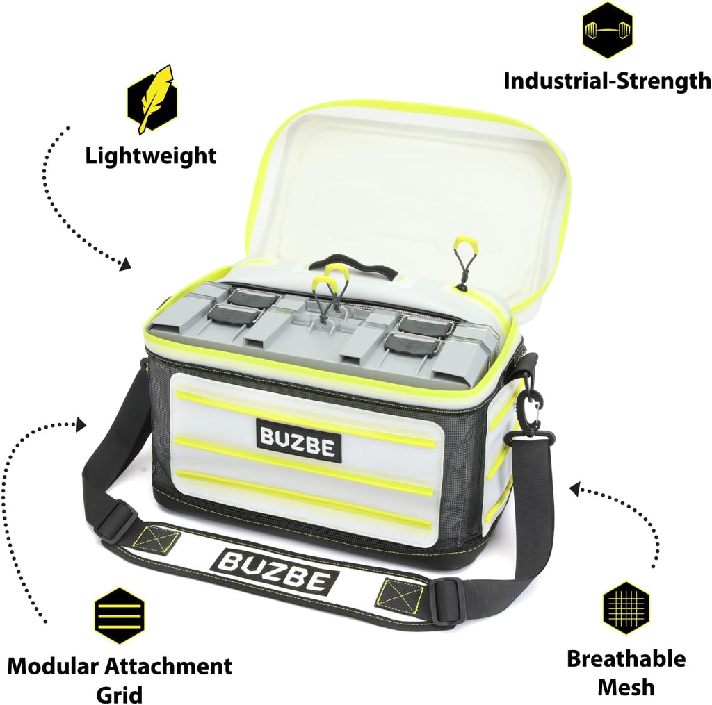 BUZBE Swarm Breeze 28 - Breathable Modular Tackle Bag with Basic Boxes and Quik Qube Breeze