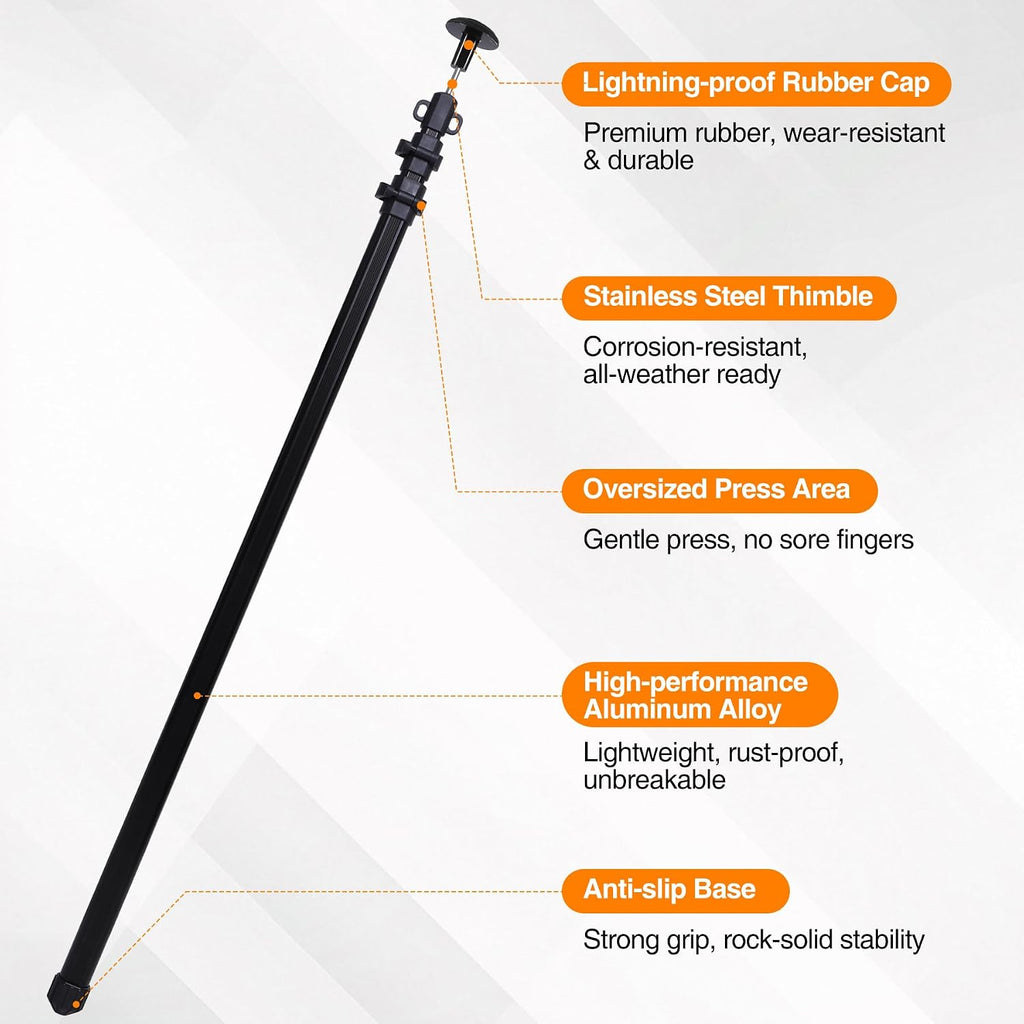REDCAMP Set of 4 Multi-Purpose Tarp Poles 90'' Adjustable Camping Tent Pole