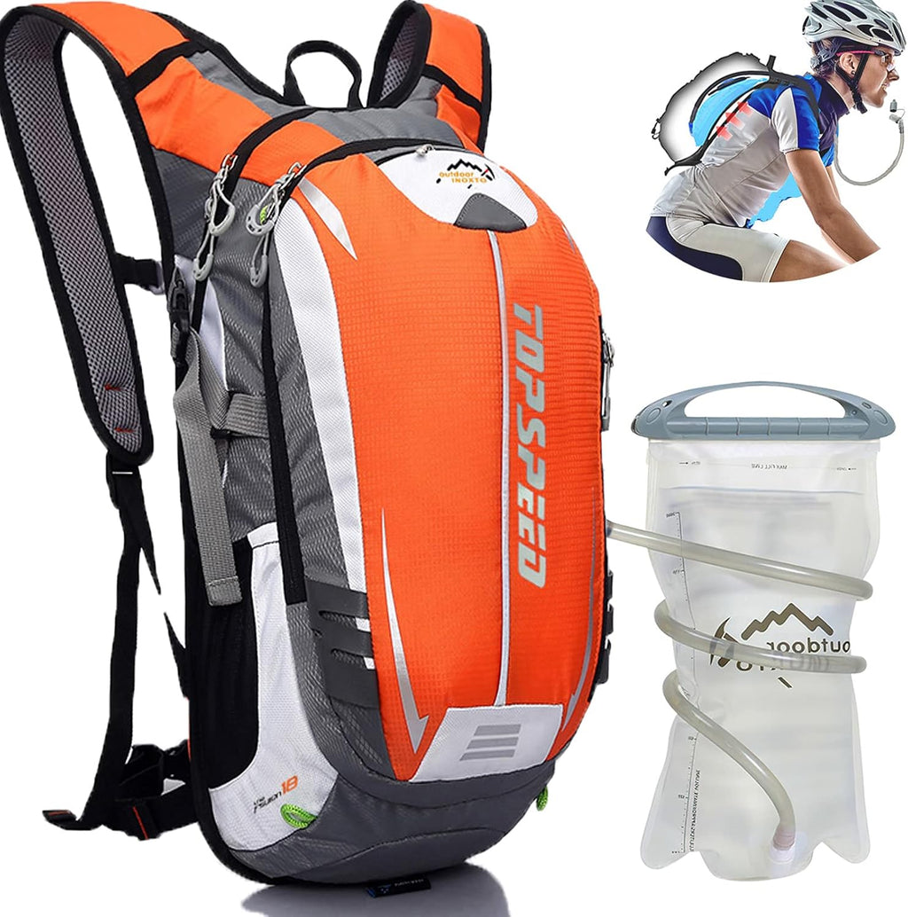 INOXTO Hydration Pack Backpack，18L Hydration Pack Lightweight Water Backpack with 2L Water Bladder Bag Daypack for Hiking Running Cycling Camping Hunting for Women Men