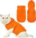 PUPTECK Winter Dog Cat Sweater Coat - Soft Cold Weather Clothes Knitwear for Kitties &amp; Small Dogs Indoor Outdoor Walking Warm, Knitted Classic for Doggies Kitties Girls Boys, Orange M