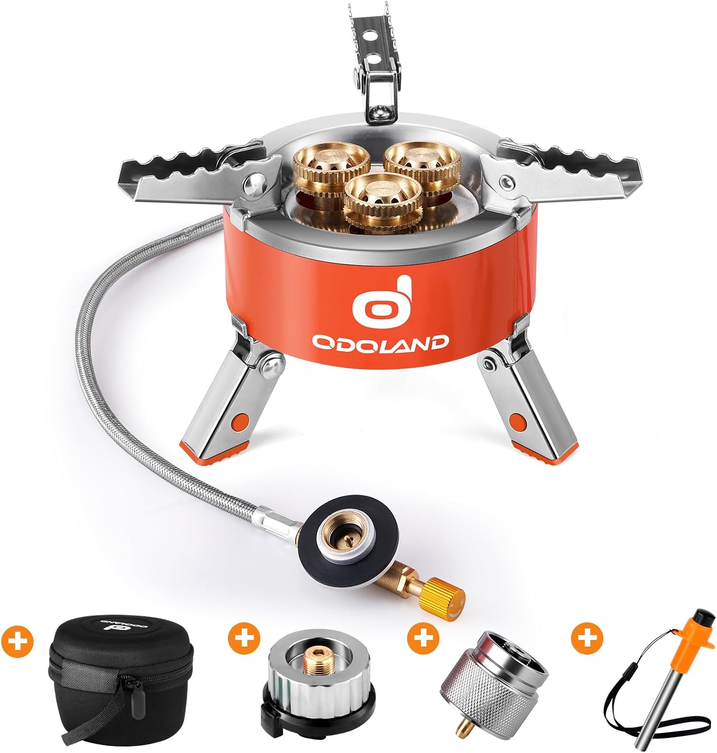 Odoland 9000W Portable Camping Stove Lightweight Camp Stove Collapsible Backpacking Stove with EVA Box for Outdoor Camping Cooking Hiking and Picnic