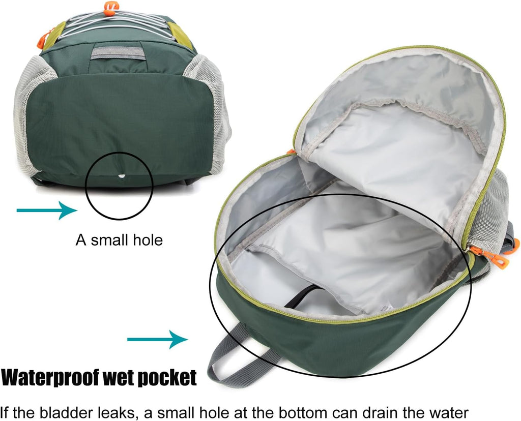 IVYGREEN Small Kids Hiking Backpack for Camping or Short Trip, Green, S