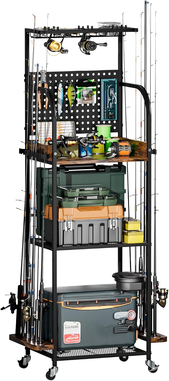 Homde Fishing Rod Holders for Garage: Large Capacity up to 12 Rods