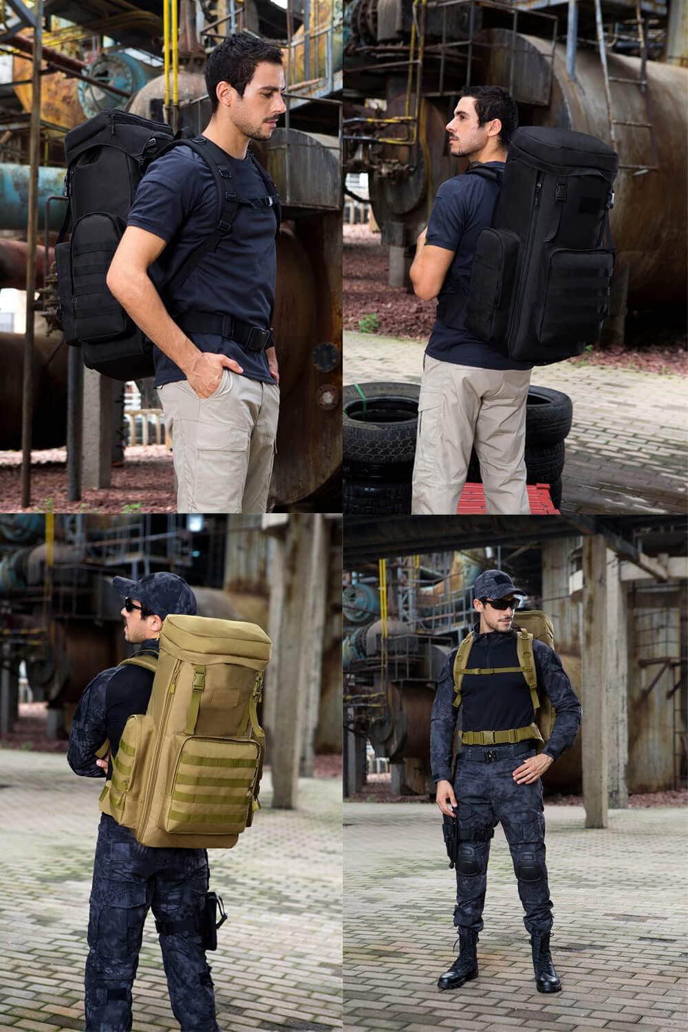 Hiking Backpack 70L Large 85L Tactical Backpack MOLLE Military Trekking Rucksack